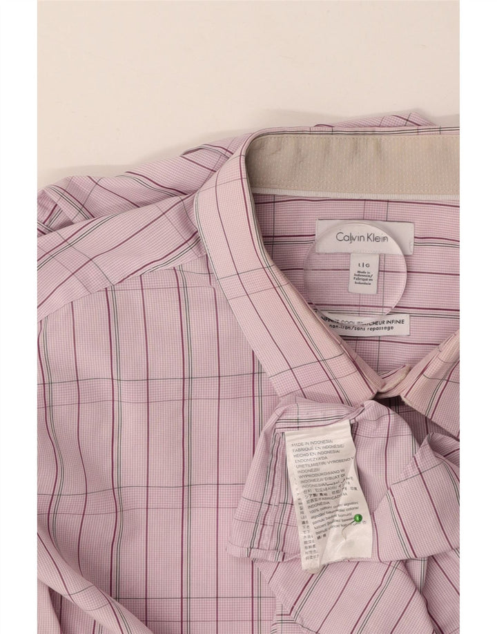 Camisa CALVIN KLEIN Hombre Grande Cuadros Rosa Algodón