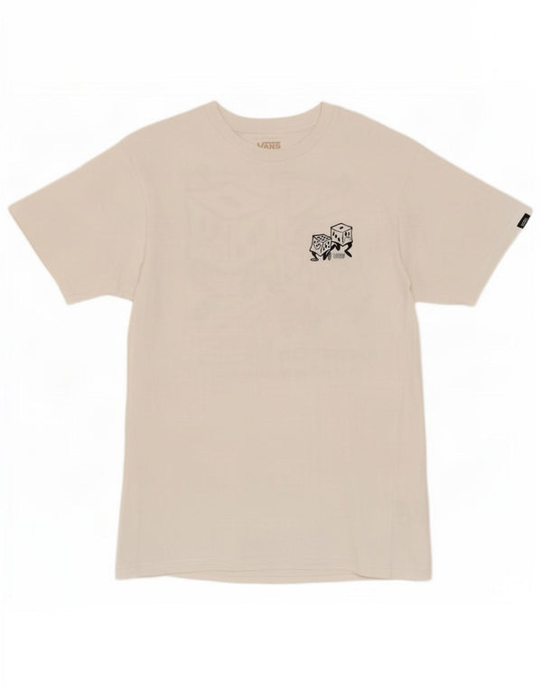 Vans Camiseta con gráfico de ajuste clásico para hombre Top pequeño de algodón blanco