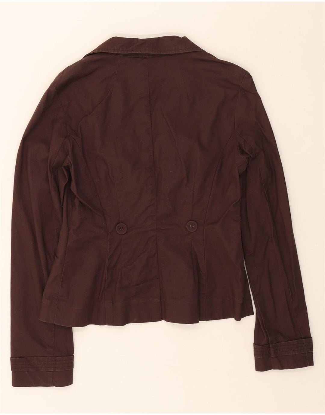 MOSSIMO Womens 1 Button Blazer Jacket UK 10 Small Brown Cotton Vintage Mossimo and Second-Hand Mossimo from Messina Hembry 