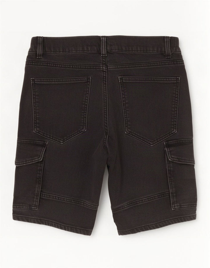 Zara Mens Cargo Denim Shorts EU 42 Grande W32 Algodón Gris