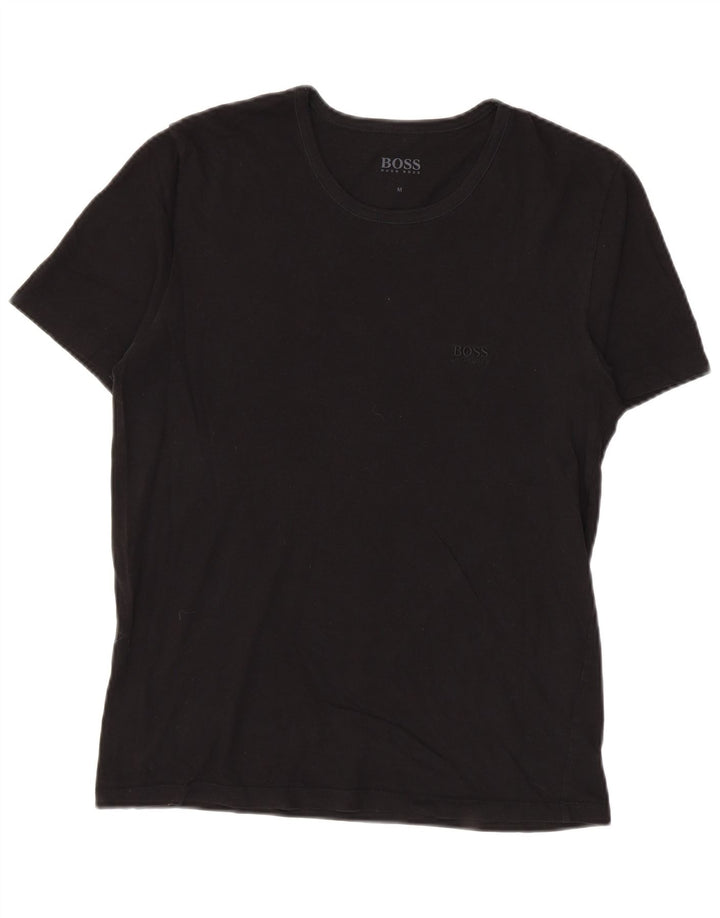Hugo Boss Hombre Camiseta Top Medium Negro Algodón