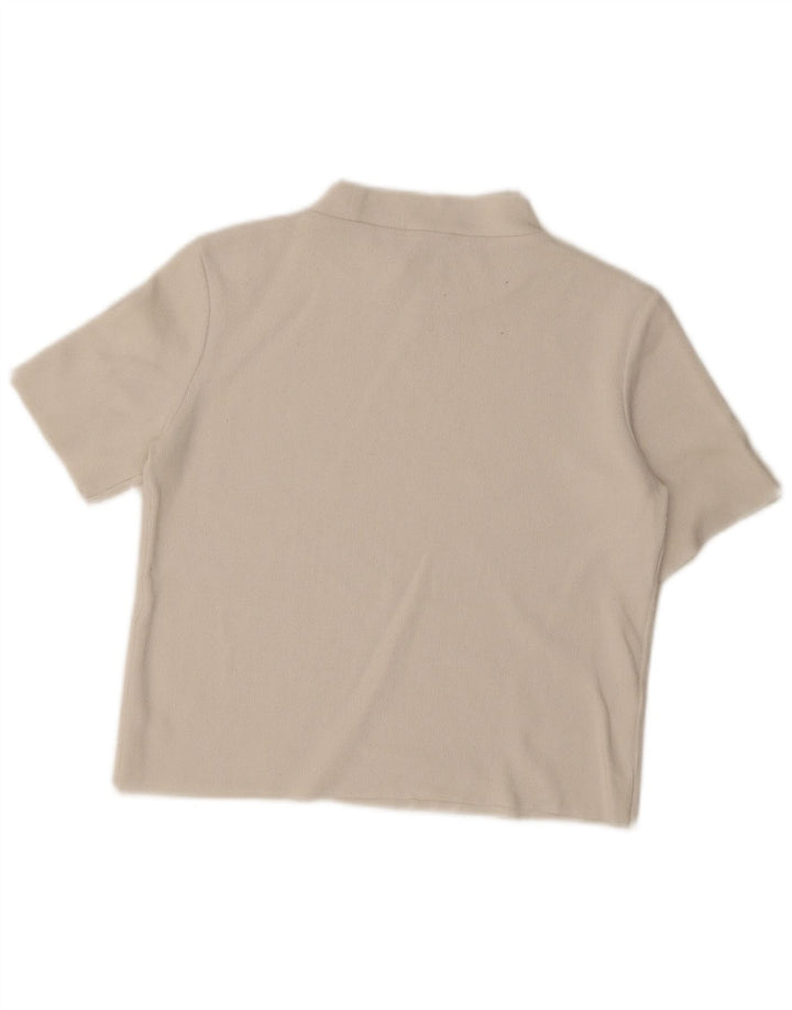 Zara Mujer Trafaluc Crop Top UK 10 Small Off White