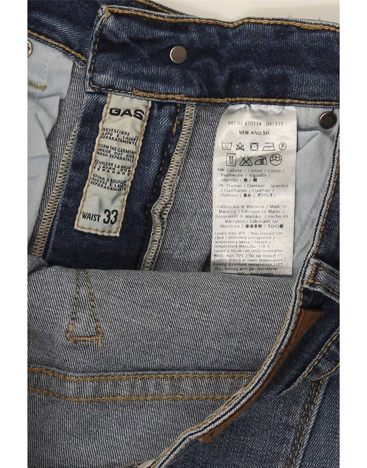 Shorts vaqueros para hombre Gas W33 Algodón azul medio