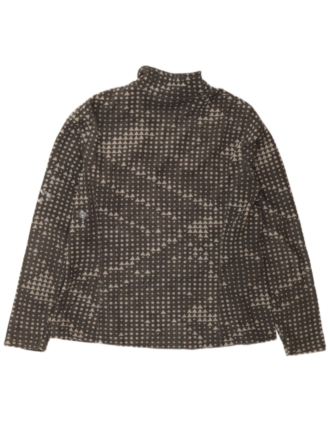 Eddie Bauer Chaqueta polar para mujer UK 14 Poliéster geométrico gris medio