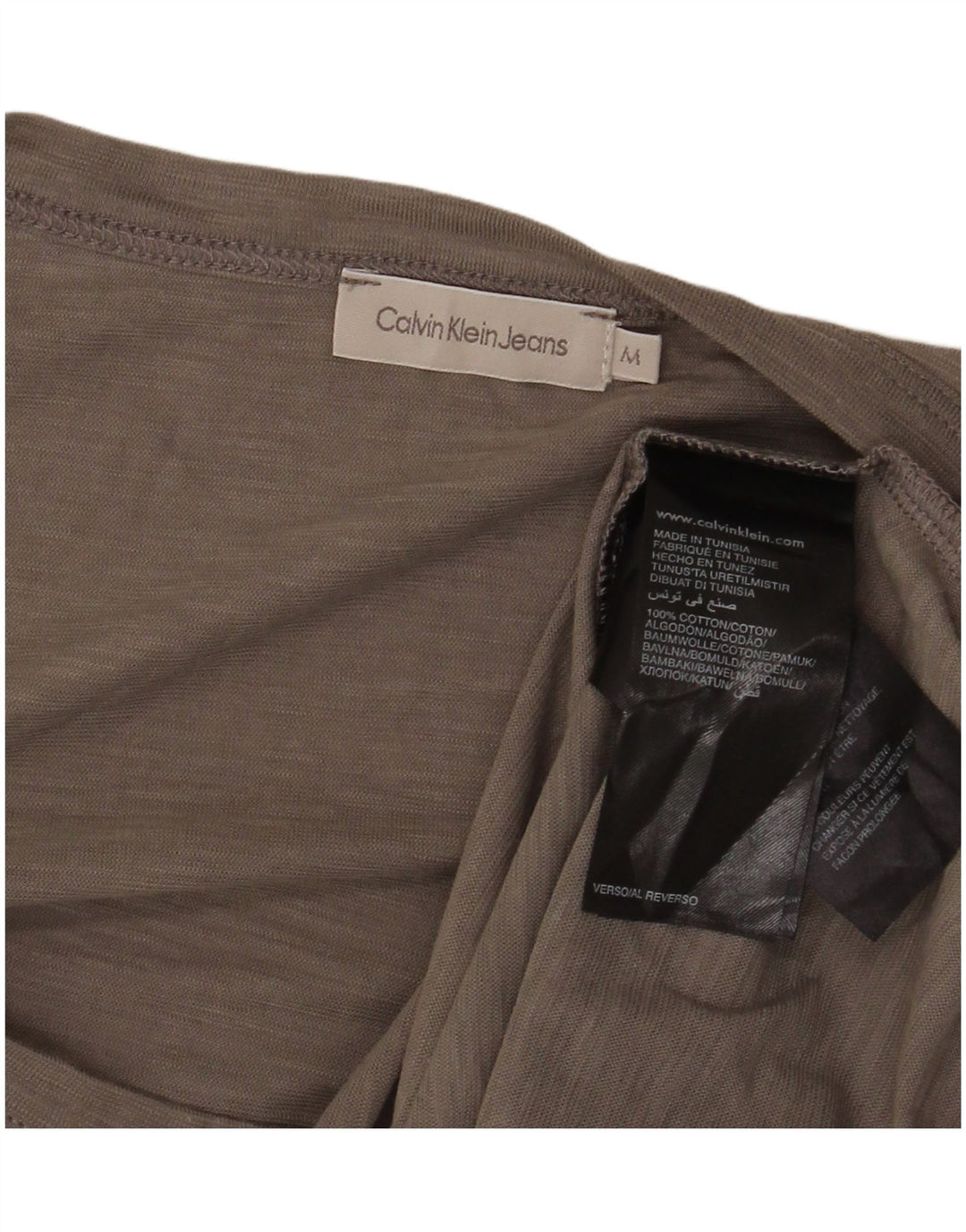 CALVIN KLEIN JEANS Camiseta gráfica para mujer Top UK 40 Gris medio moteado