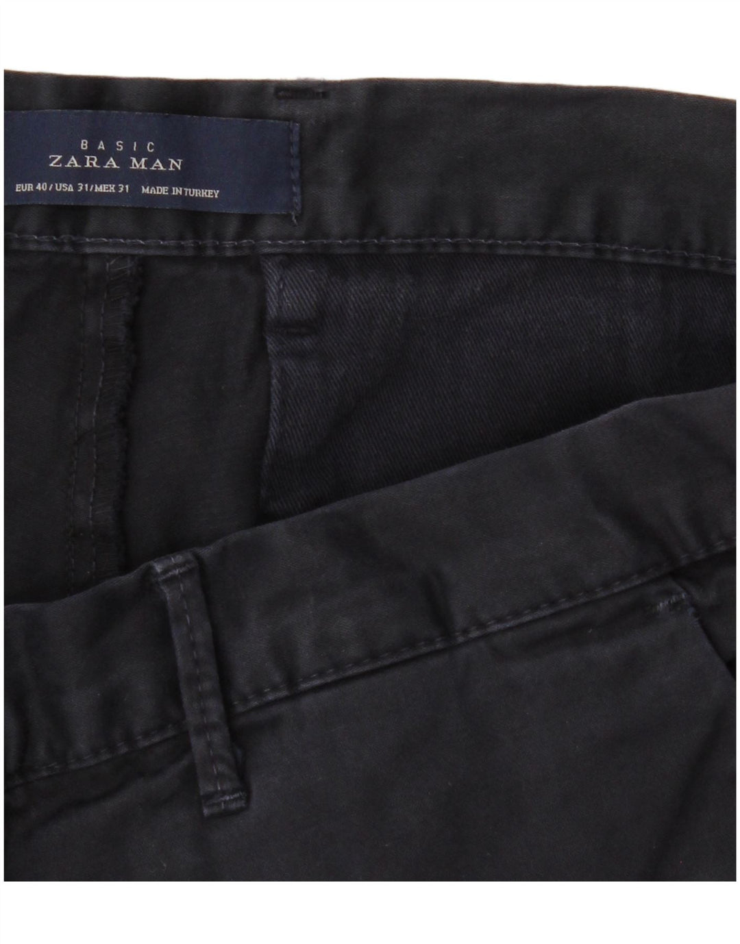 ZARA Pantalón chino slim para hombre EU 40 Medium W31 L32 Azul marino