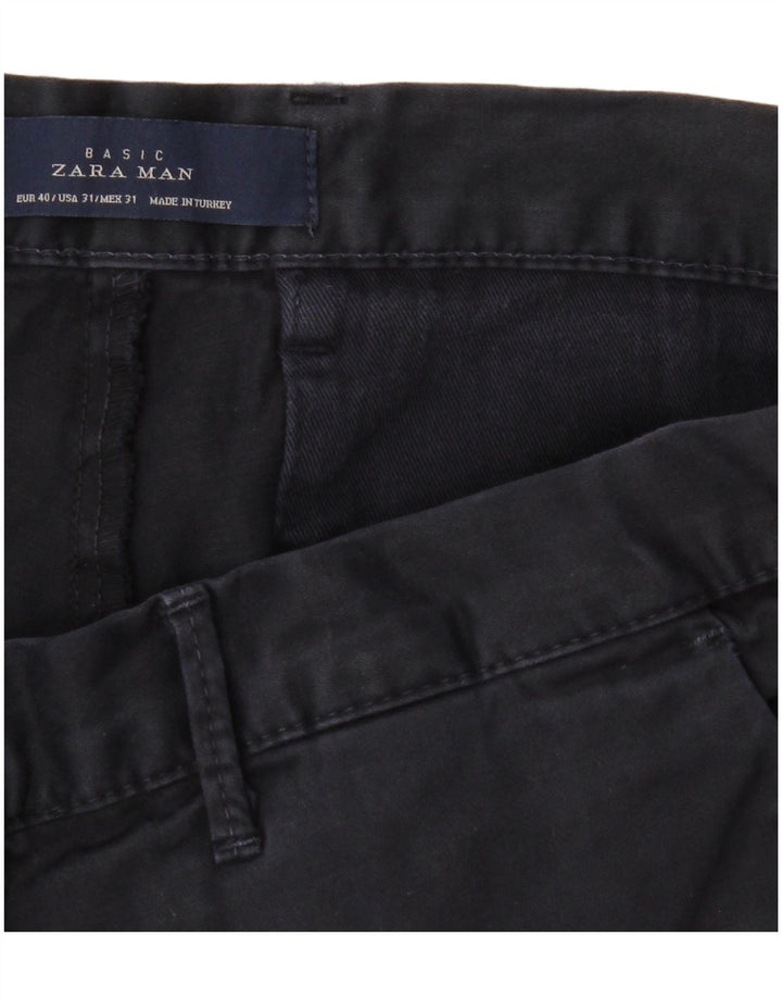 ZARA Pantalón chino slim para hombre EU 40 Medium W31 L32 Azul marino