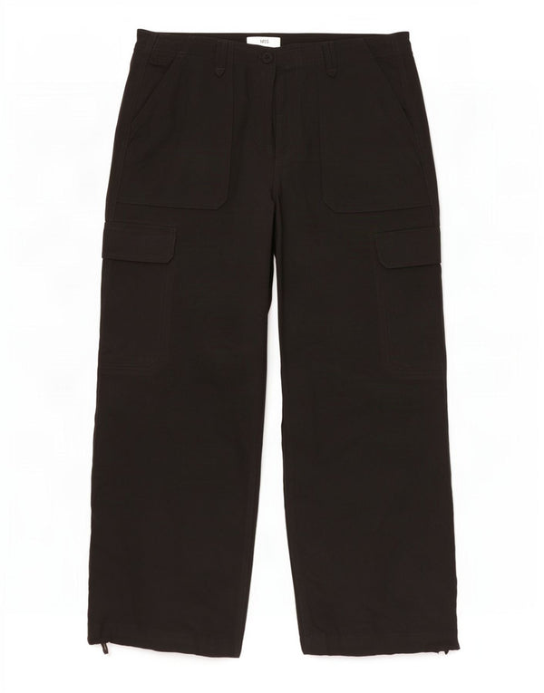 Marks & Spencer Pantalones cargo de pierna ancha para mujer UK 44 Large W32 L28 Negro