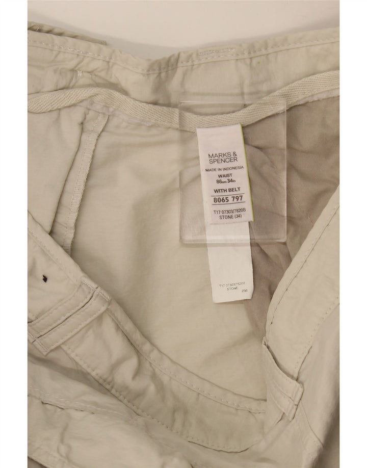 MARKS & SPENCER Bermudas tipo cargo para hombre W34 Algodón beige grande