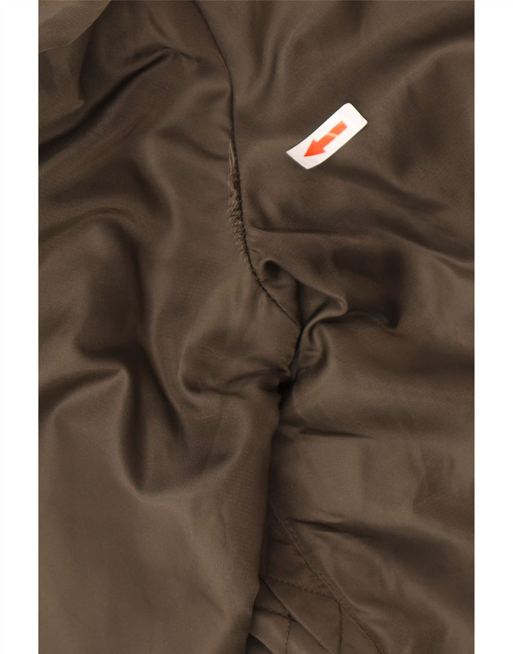 Zara Hombre Cazadora Bomber UK 42 XL Caqui Colorblock Poliéster