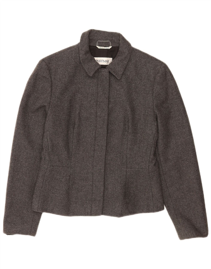 Sportmax Chaqueta Blazer para Mujer Reino Unido 12 Lana Gris Mediana Clásica