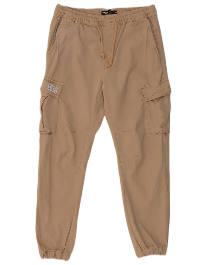 Zara Hombre Joggers Pantalón Cargo Mediano W31 L27 Algodón Gris