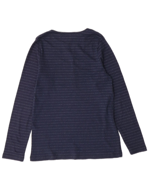 MARKS & SPENCER Camiseta de manga larga para mujer UK 40 Grande Azul marino a rayas