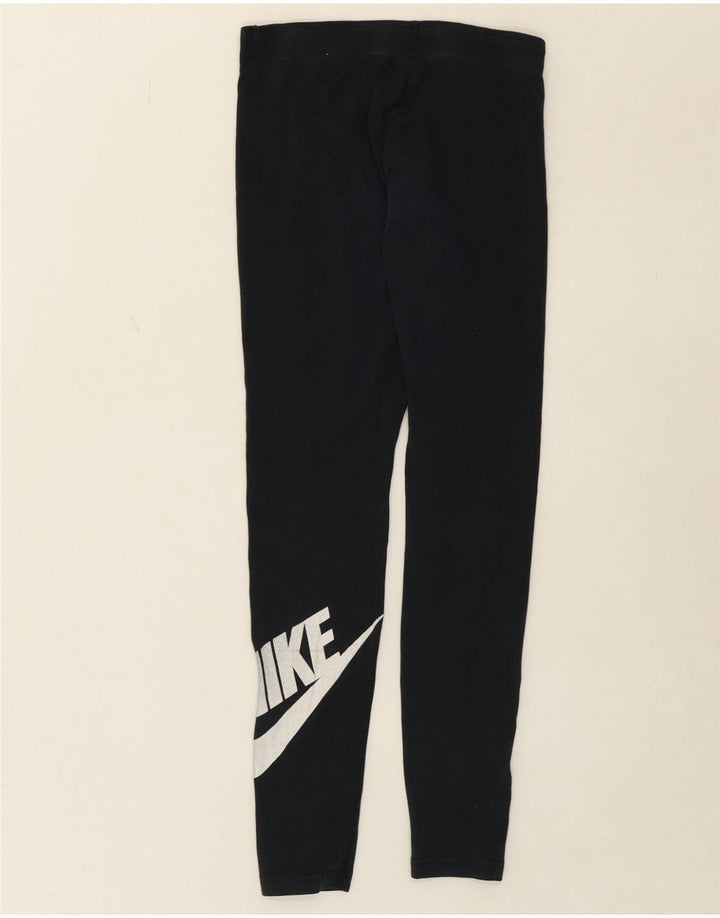 NIKE Womens Graphic Leggings UK 8 Small  Navy Blue Vintage Nike and Second-Hand Nike from Messina Hembry 
