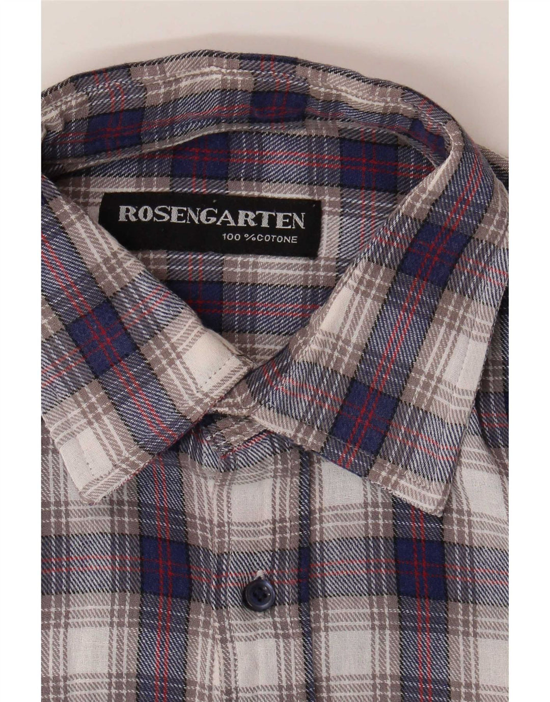 Rosengarten Camisa De Franela De Algodón A Cuadros Azul Medio - Hombre