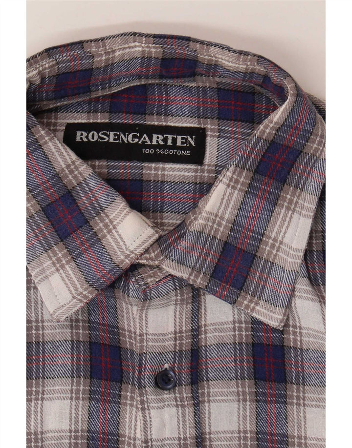 Rosengarten Camisa De Franela De Algodón A Cuadros Azul Medio - Hombre