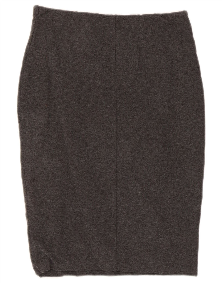 Falda Lápiz Zara Mujer Mediana W28 Algodón Gris