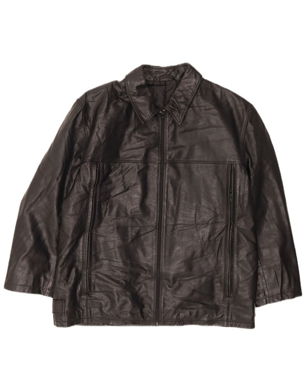 ROBRIK Chaqueta de cuero para hombre IT 52 XL Cuero negro