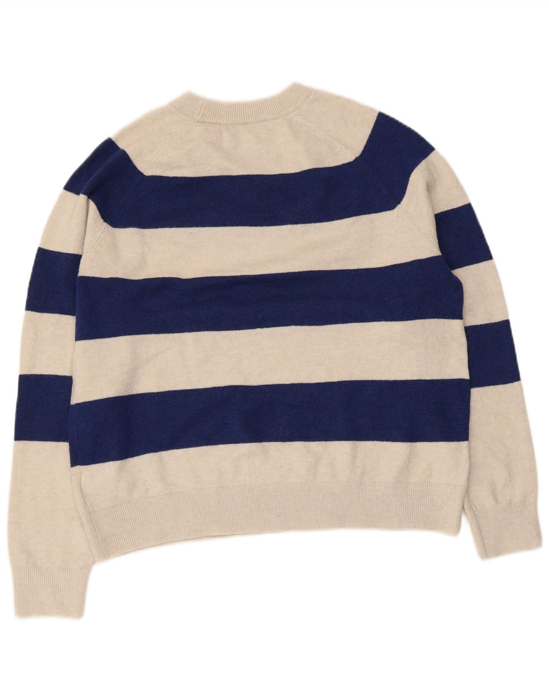 Marks & Spencer Suéter de cuello redondo para mujer UK 44 Mediano Beige Rayas