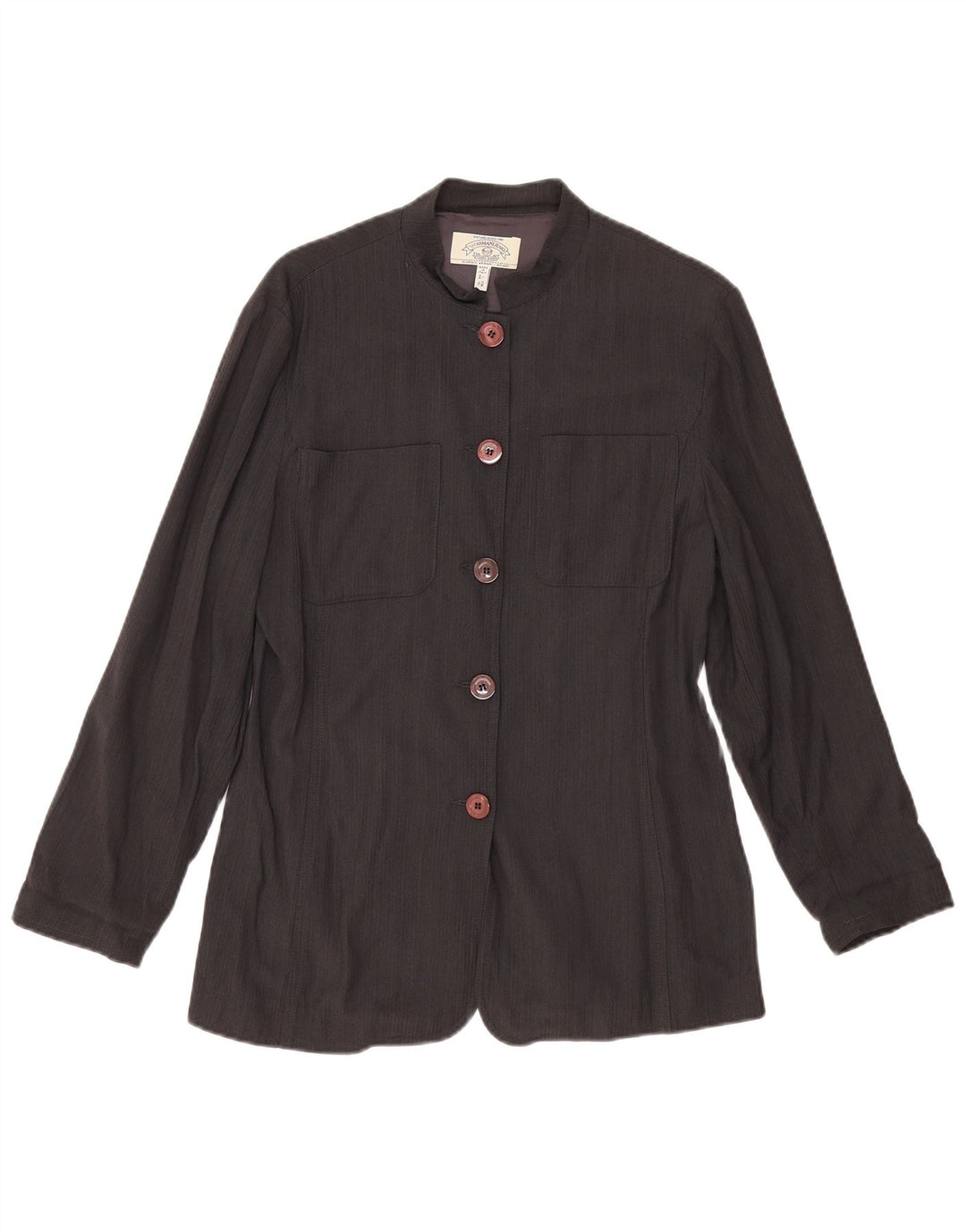 ARMANI JEANS Chaqueta tipo blazer de 5 botones para mujer UK 44 Grande Viscosa negra