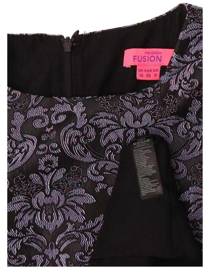 Monsoon Vestido acampanado para mujer UK 40 Pequeño Gris Paisley Poliéster