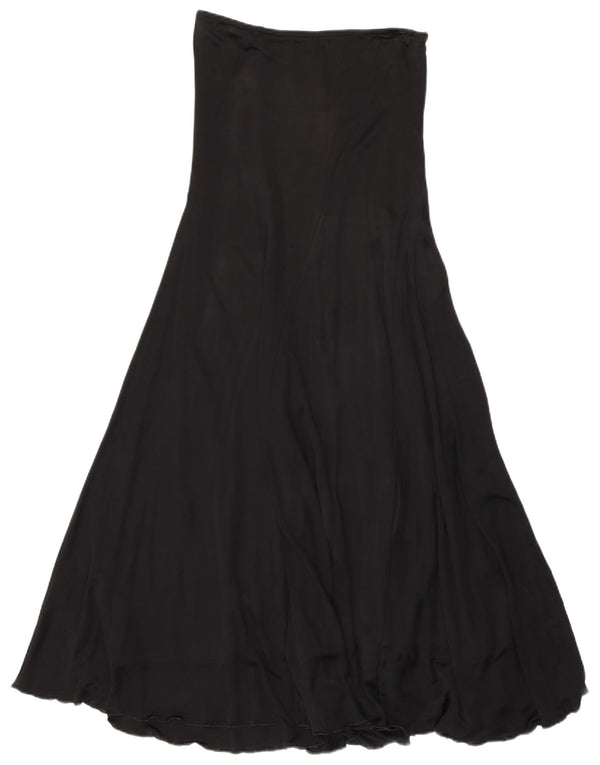 Blumarine Falda larga de cintura alta para mujer IT 40 Small W26 Viscosa negra