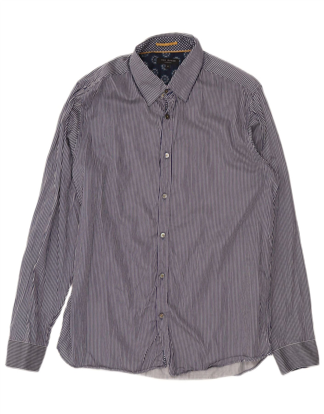 Ted Baker Camisa para hombre Talla 4 Grande Algodón a rayas azul marino