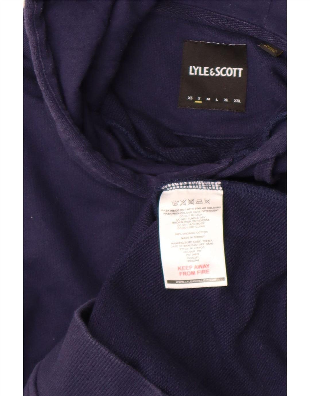 Lyle & Scott - Sudadera con capucha para hombre, talla pequeña, algodón azul marino