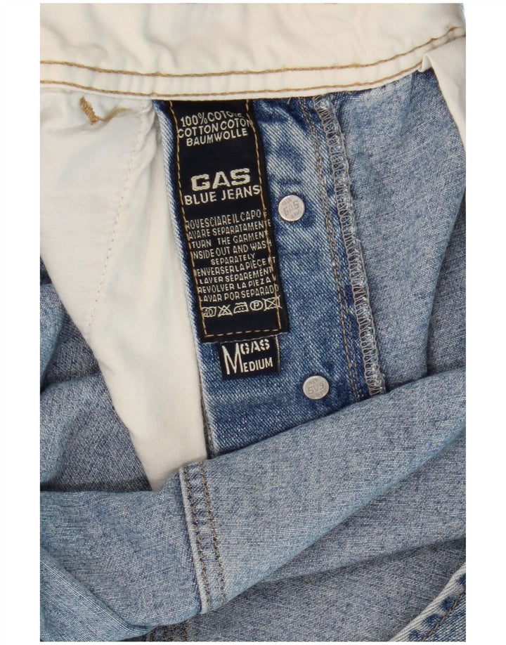 Gas Hombre Cargo Peto Jeans Medio W34 L31 Algodón Azul