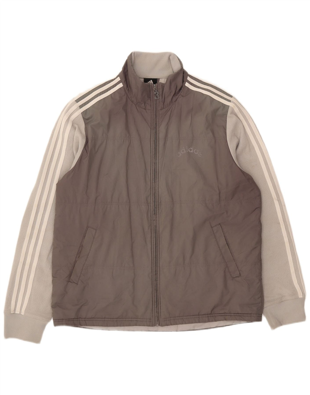 Adidas Chaqueta acolchada para hombre UK 40 Large Gris Colorblock Poliéster