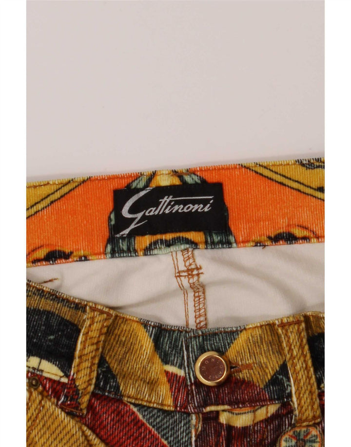 Pantalones de pana con estampado abstracto para mujer Gattinoni W28 L32 Multicolor