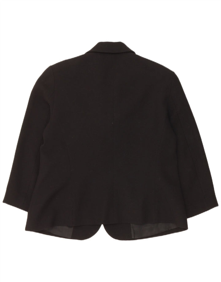 Luisa Spagnoli Chaqueta Blazer de 3 Botones para Mujer UK 44 Mediana Lana Negra