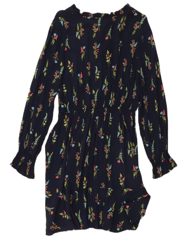 Marks & Spencer Vestido acampanado de manga larga para mujer UK 40 Small Azul marino