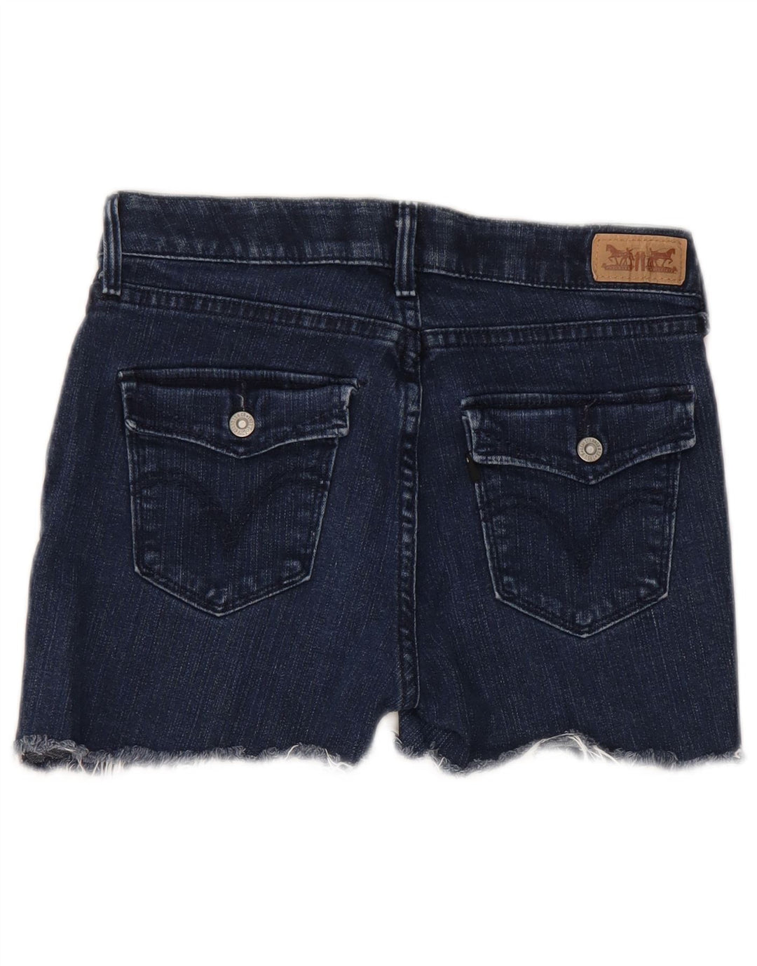 LEVI'S Pantalones cortos de mezclilla desgastados 525 para mujer US 4 Small W26 Azul marino Algodón