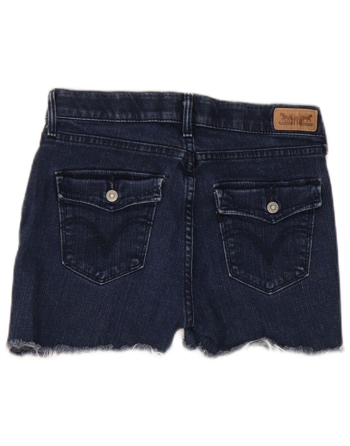 LEVI'S Pantalones cortos de mezclilla desgastados 525 para mujer US 4 Small W26 Azul marino Algodón