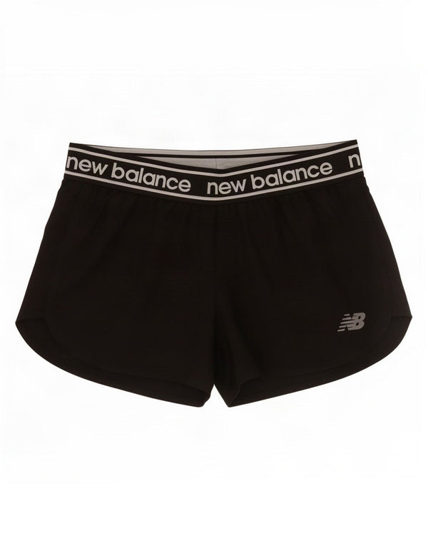 New Balance Pantalones cortos deportivos gráficos para mujer UK 10 Small Black