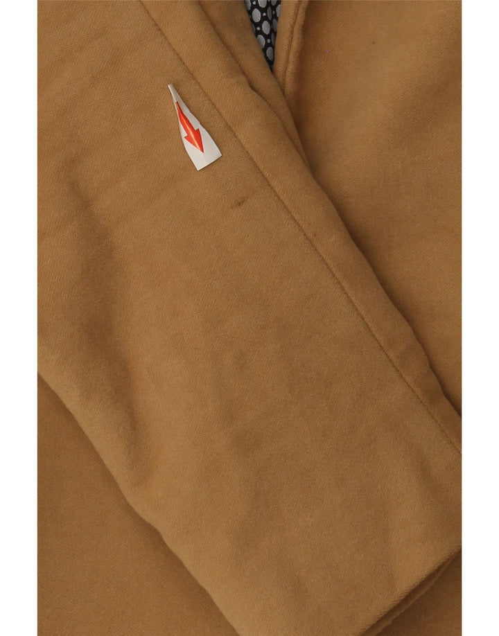 Zara Mujer Chaqueta Blazer De 1 Botón UK 6 XS Algodón Marrón