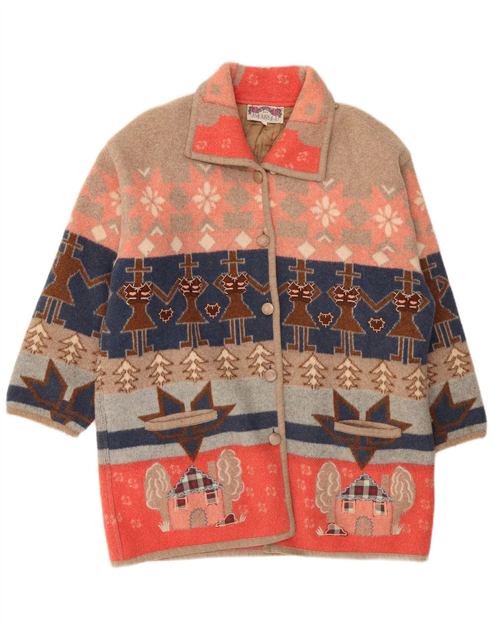 Amourelle Abrigo para mujer Reino Unido 44 Medio Multicolor Fair Isle Novedad