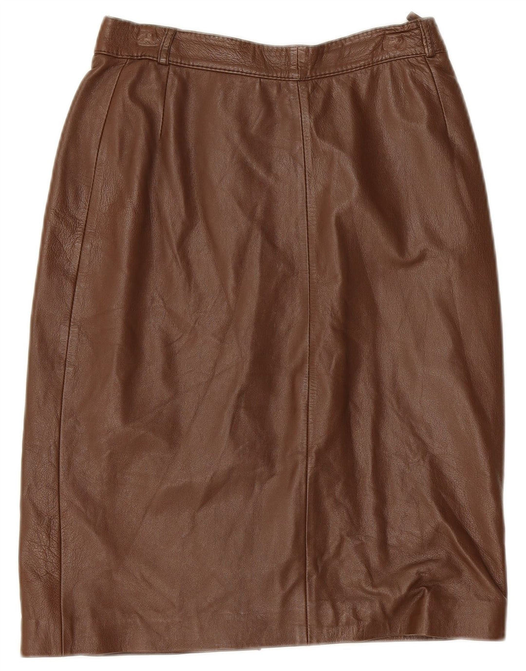 Falda de cuero vintage para mujer W26 cuero marrón pequeño