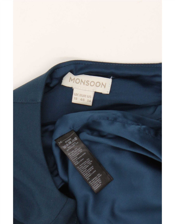 Monsoon Vestido tubo para mujer ES 40 XL Viscosa azul