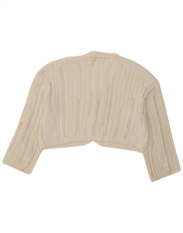 Zara Jersey Bolero Extragrande para Mujer UK 10 Small Off White