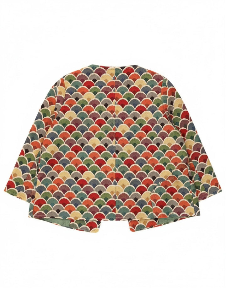 Vintage mujer 3/4 manga Blazer chaqueta Reino Unido 12 medio multicolor