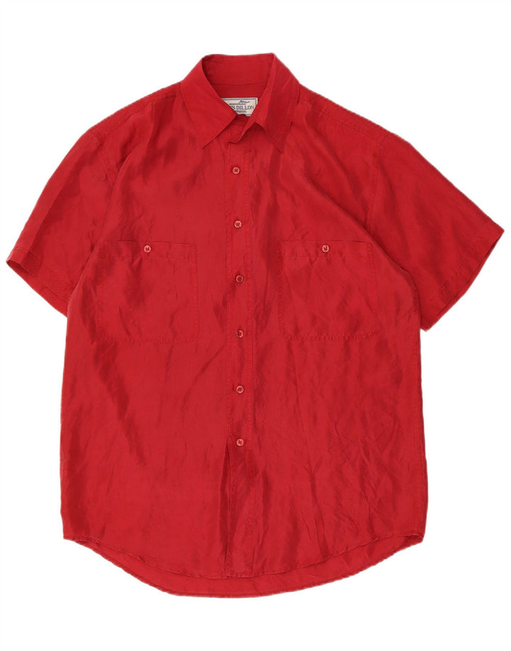 James Dillon Camisa de manga corta para hombre pequeña roja