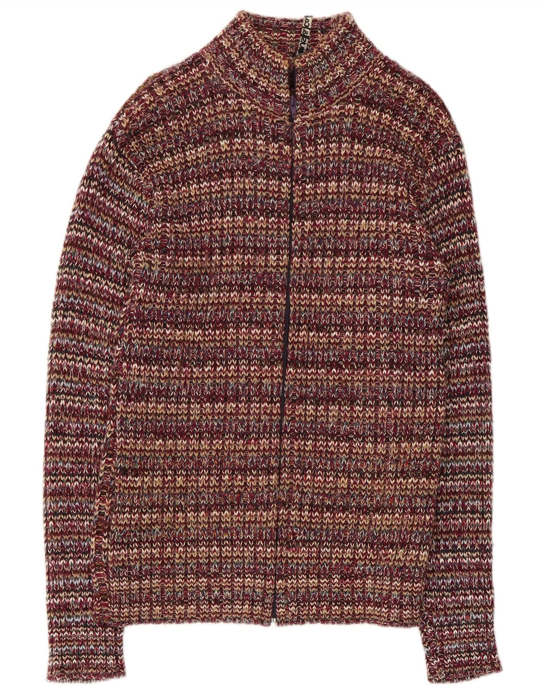 Vintage mujer Cardigan suéter Reino Unido 10 pequeño acrílico multicolor