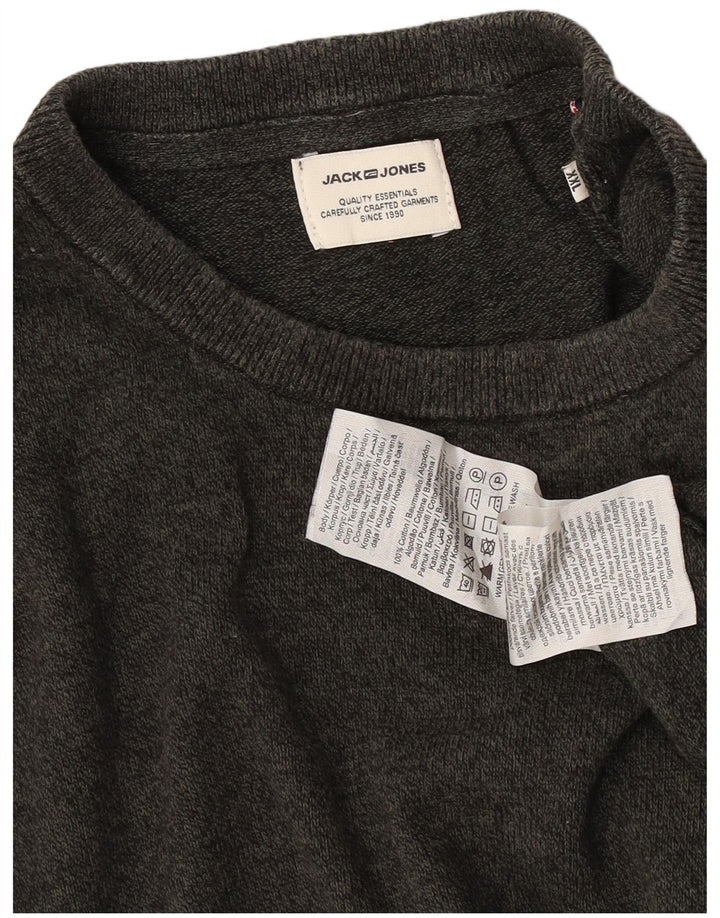 Jack & Jones - Jersey de cuello redondo para hombre, talla 2XL, algodón gris