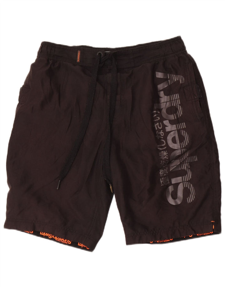 Superdry Shorts De Baño Gráficos Para Hombre Poliéster Negro Mediano