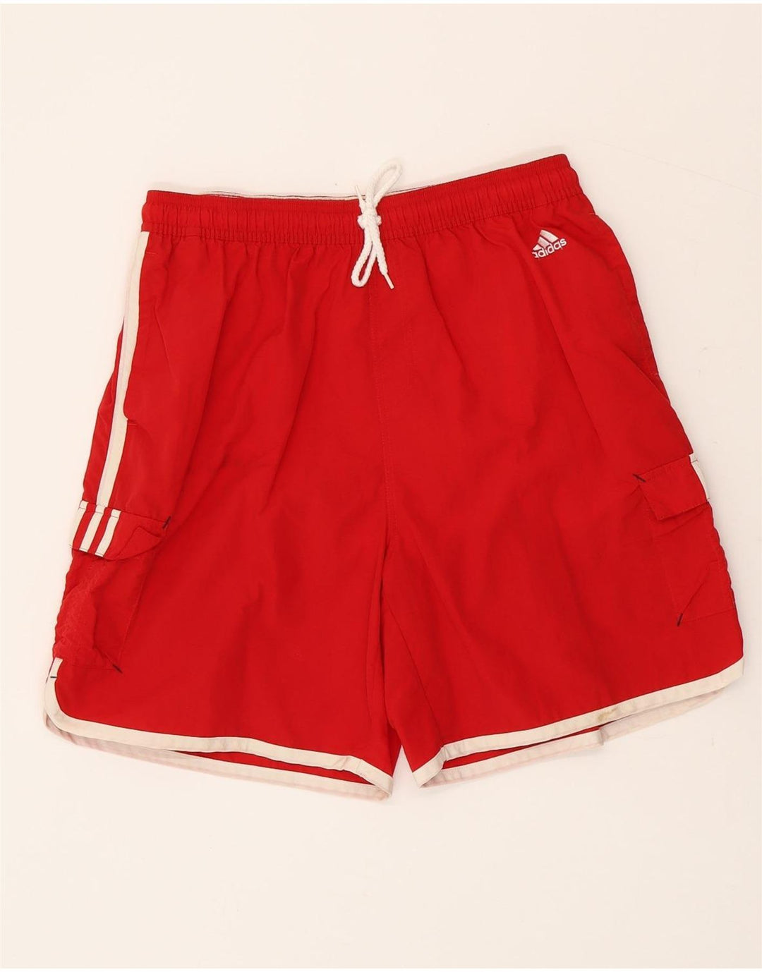 Adidas - Pantalones cortos deportivos para hombre, talla grande, poliéster rojo