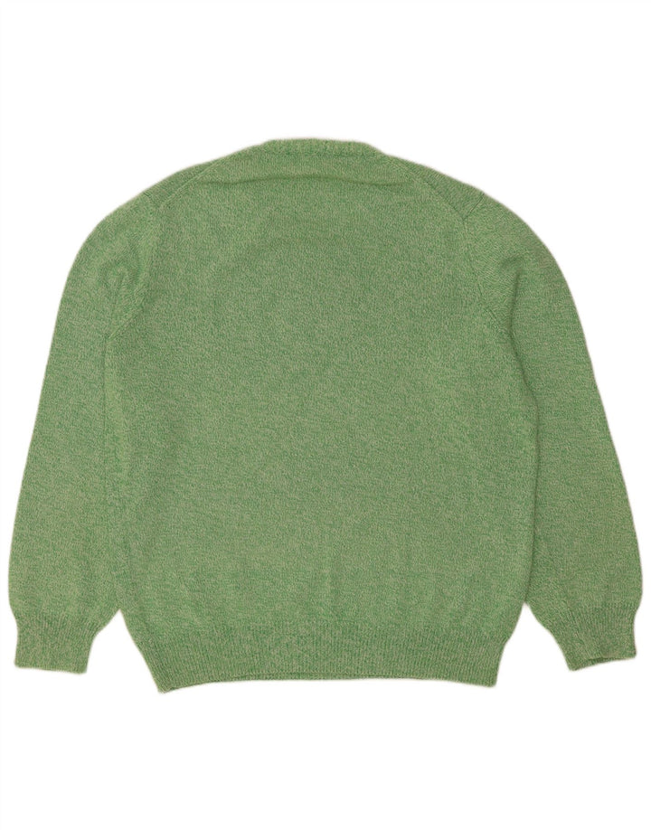 Henry Cottons Jersey de cuello redondo para hombre de algodón verde medio