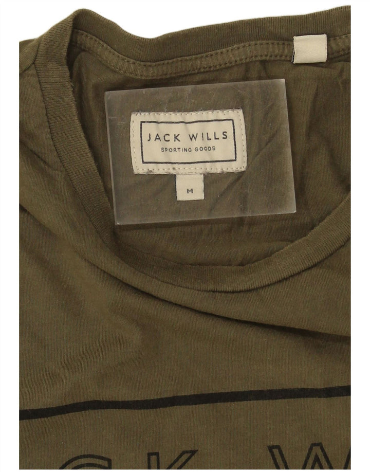 Jack Wills Camiseta gráfica para hombre Top Medium Khaki Cotton