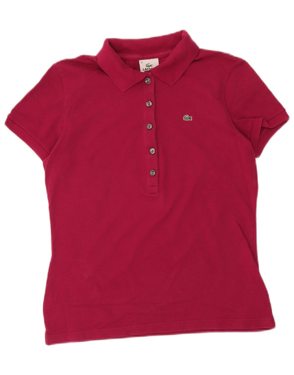 Polo Lacoste para mujer talla 42 grande algodón burdeos